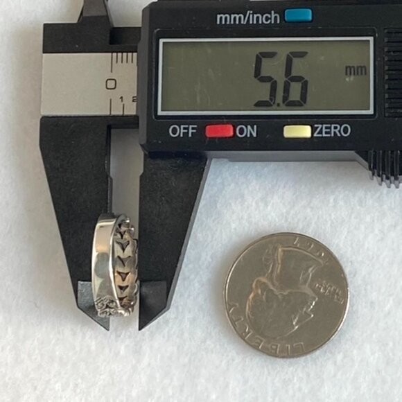 Sterling Silver 925 5mm Floral Leaf Marcasite Openwork Pierced Band Ring Sz 5.75 - Picture 12 of 16